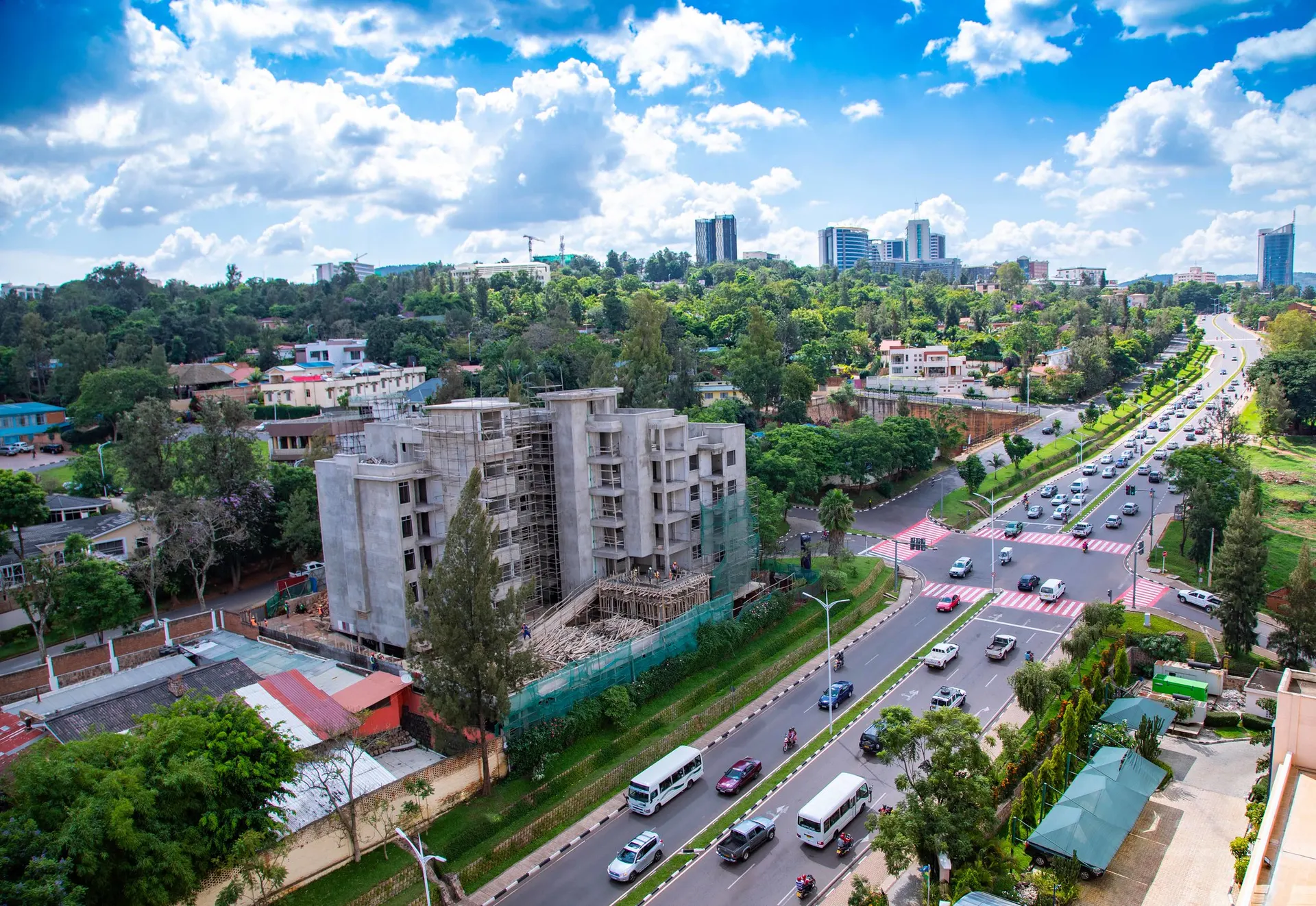 A residential street in northern Kigali