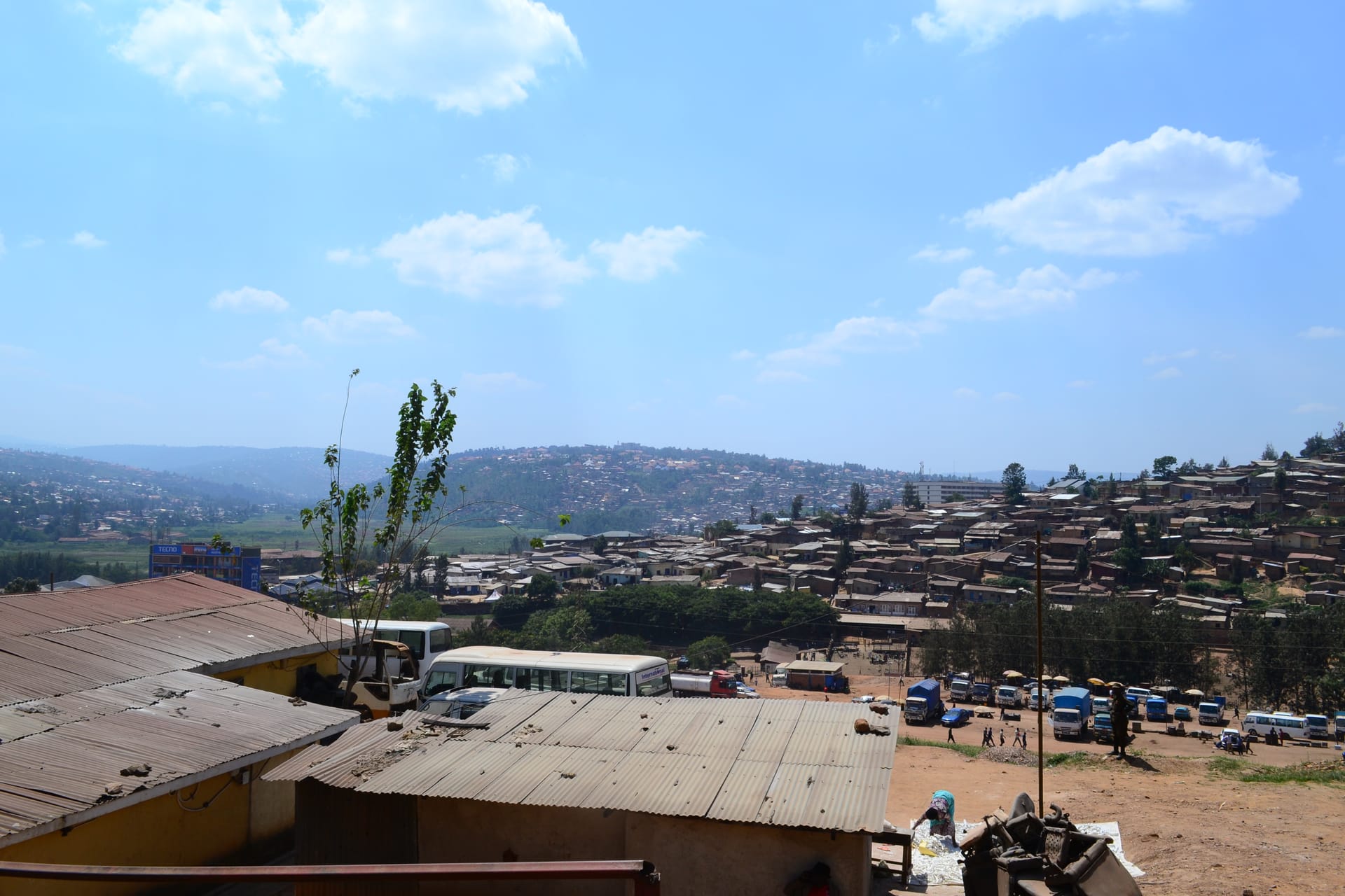 Kigali's hills from the Kiyovu ridge